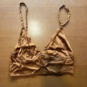 Aerie Bronze Satin Crop Top